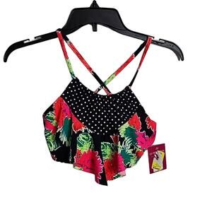 SO Girls Size 16 Floral Print Swim Top, NWT